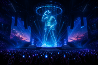tampilan hologram 3D dalam inovasi konser dan event 2026