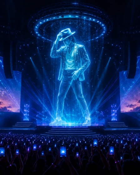 tampilan hologram 3D dalam inovasi konser dan event 2026