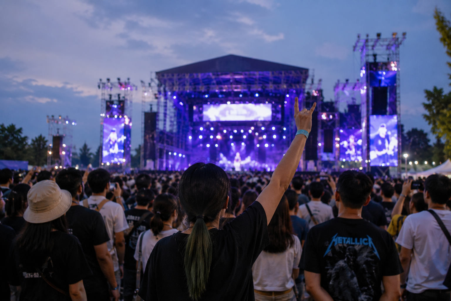 suasana ramai festival musik dengan penonton