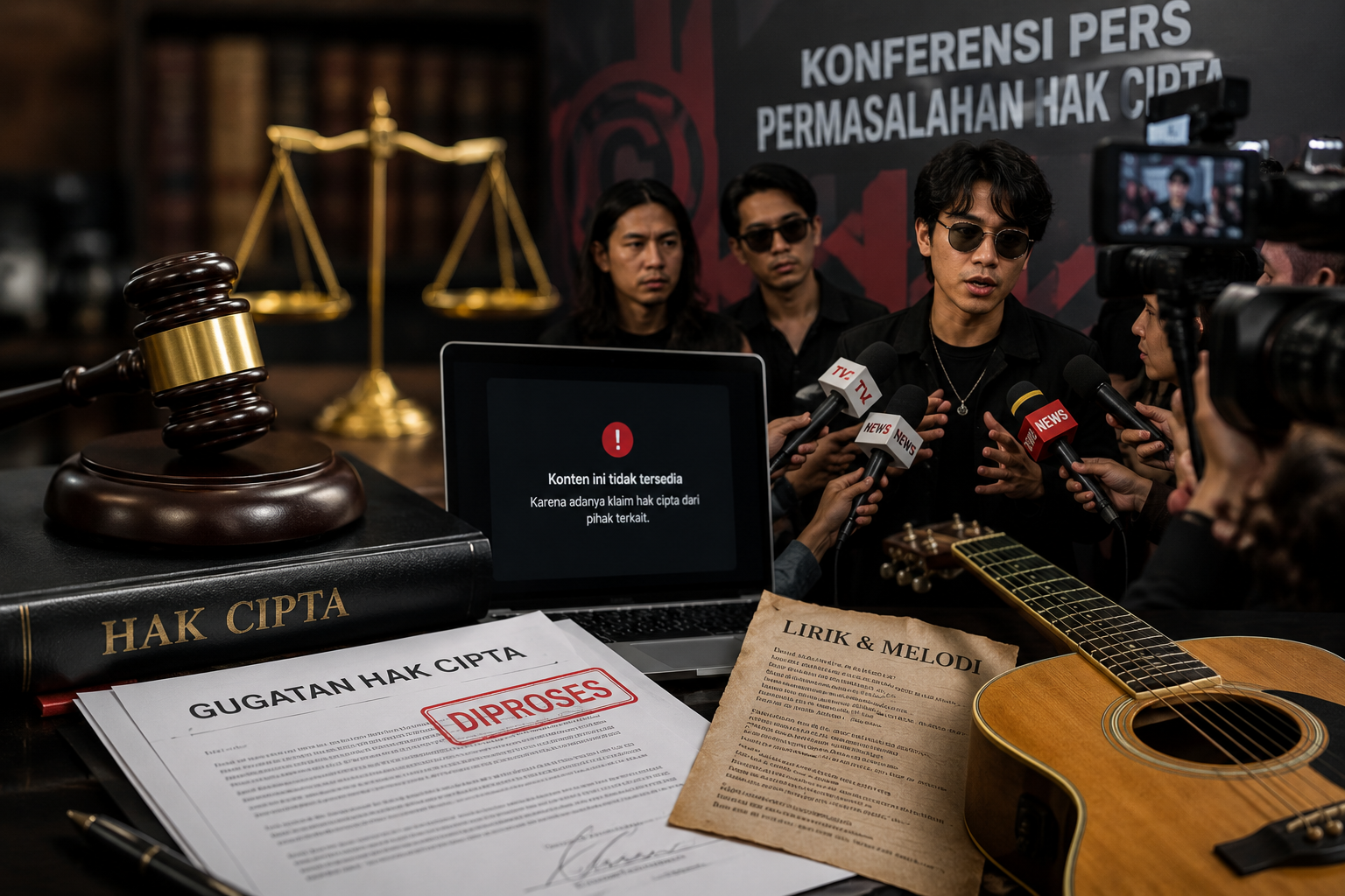 grafik kasus sengketa hak cipta musik di industri