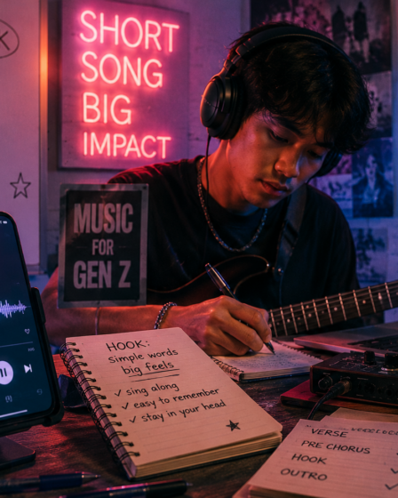 ilustrasi lirik pendek dan catchy di platform streaming musik