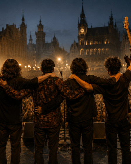 band lokal tampil di panggung festival saat musisi indie tembus Eropa