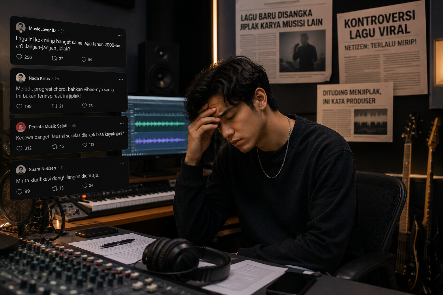 musisi menghadapi kontroversi plagiarisme musik di studio