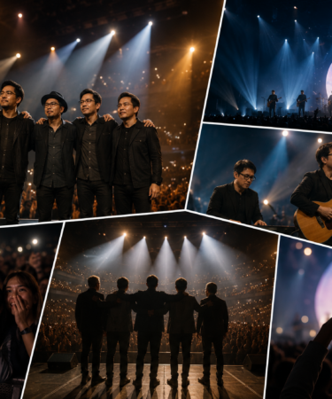 suasana panggung konser 25 tahun Yovie & Nuno di Istora Senayan