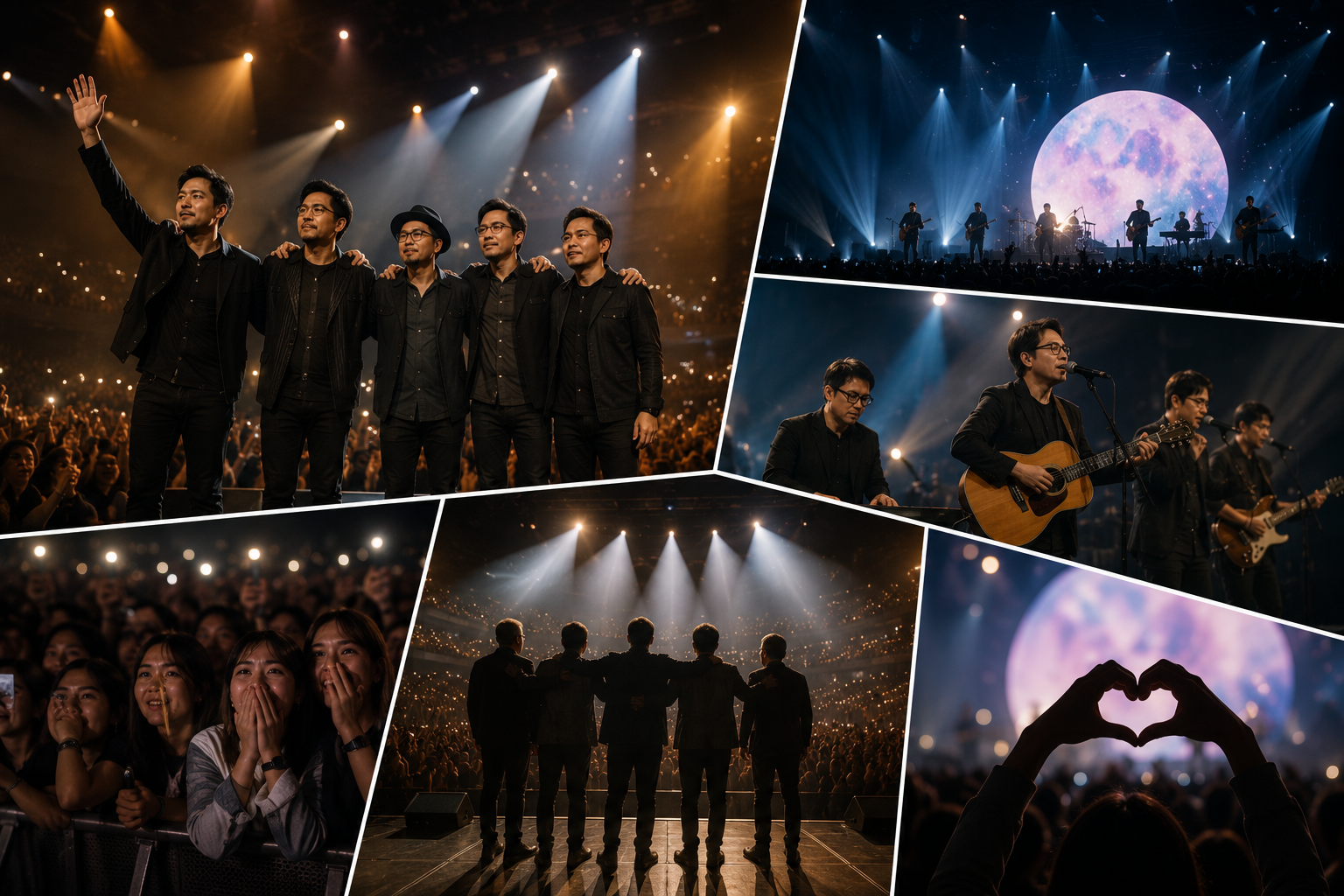 suasana panggung konser 25 tahun Yovie & Nuno di Istora Senayan