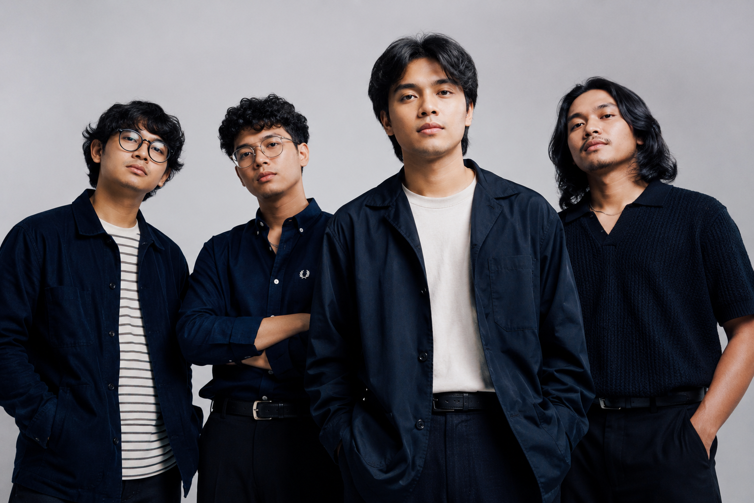 Reality Club tampil membawakan lagu di atas panggung konser dengan penampilan energik di hadapan penonton.