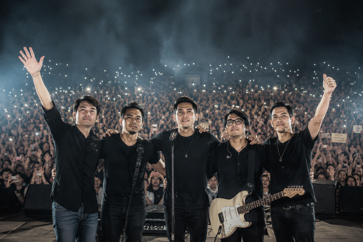 Peterpan hingga NOAH tampil dalam konser dengan pencahayaan panggung yang megah dan ribuan penonton