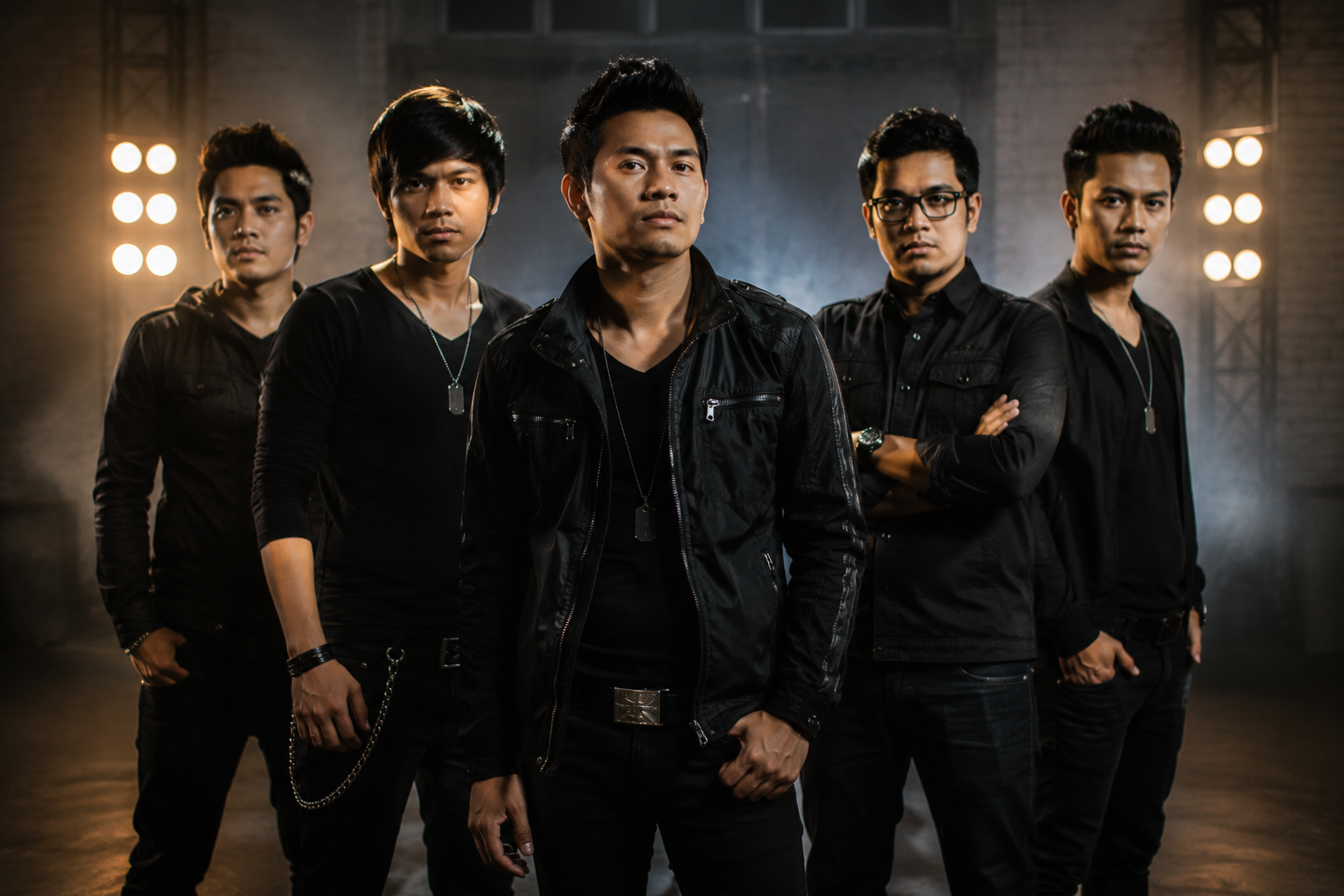 Grup band ST12 tampil di atas panggung membawakan lagu pop Melayu yang populer di Indonesia