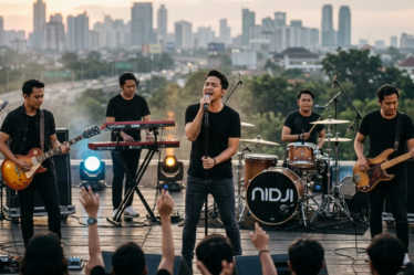 Nidji tampil di atas panggung bersama vokalis baru Ubay